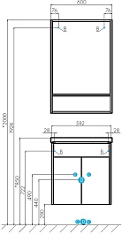 Акватон Мебель для ванной Флай 60 дуб крафт/белый – фотография-8